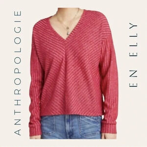 0708. Anthropologie EN ELLY LONG SLEEVE TOP‎ RED IN COLOR SIZE SMALL